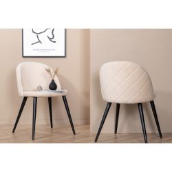 Scaun de dining tapitat bej/negru Velvet II
