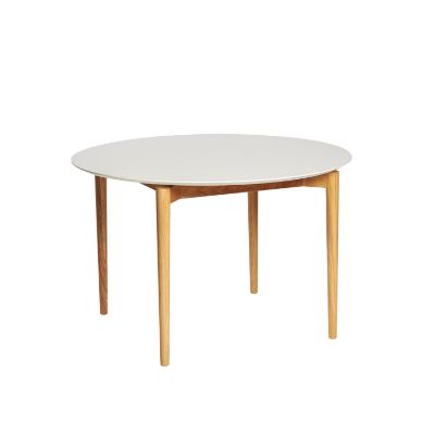 Masa dining rotunda 115 cm alb/stejar Tamara
