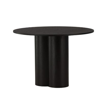 Masa dining rotunda cu finisaj negru Olivia
