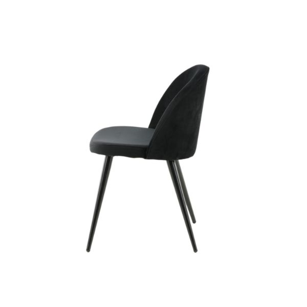 Scaun de dining tapitat negru Velvet