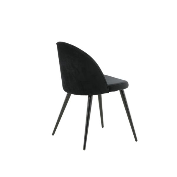 Scaun de dining tapitat negru Velvet