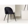 Scaun de dining tapitat negru Velvet