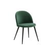 Scaun de dining tapitat verde/negru Velvet