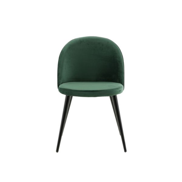 Scaun de dining tapitat verde/negru Velvet