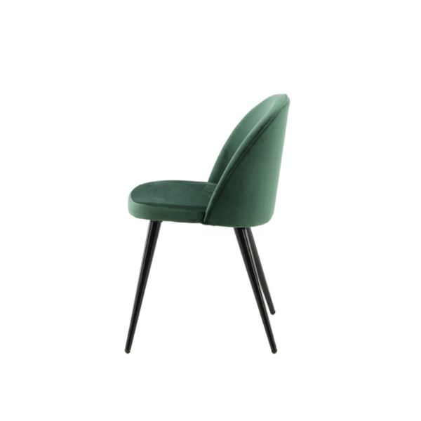 Scaun de dining tapitat verde/negru Velvet