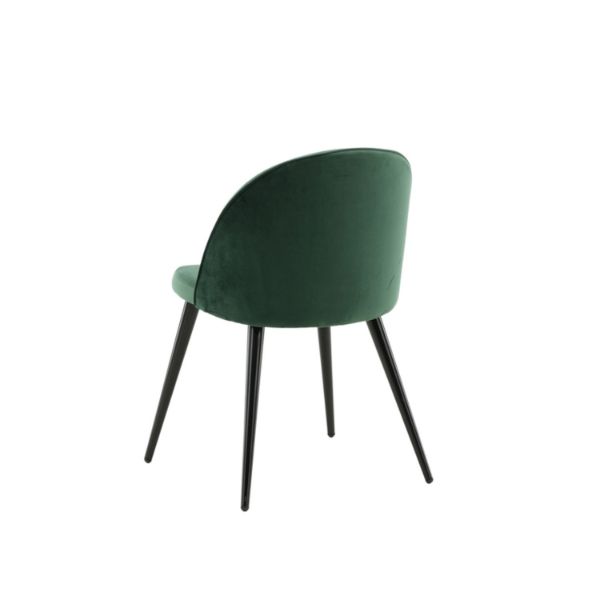 Scaun de dining tapitat verde/negru Velvet