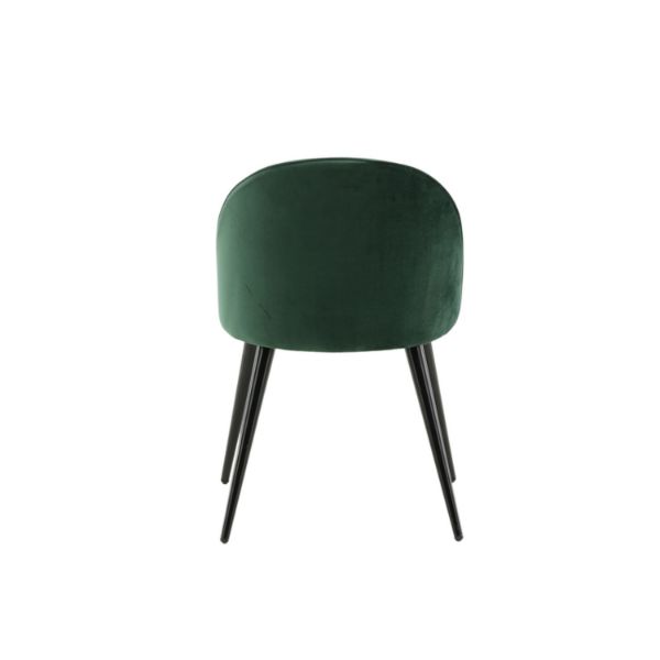 Scaun de dining tapitat verde/negru Velvet