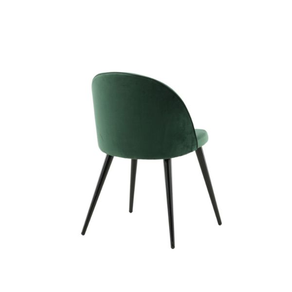 Scaun de dining tapitat verde/negru Velvet