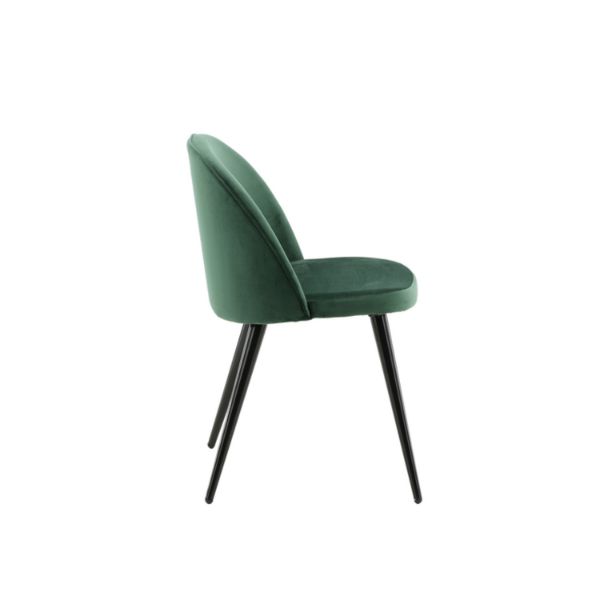 Scaun de dining tapitat verde/negru Velvet