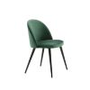 Scaun de dining tapitat verde/negru Velvet