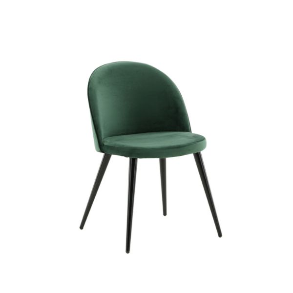 Scaun de dining tapitat verde/negru Velvet