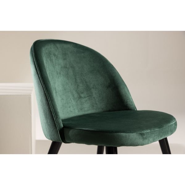 Scaun de dining tapitat verde/negru Velvet