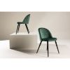 Scaun de dining tapitat verde/negru Velvet