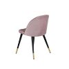 Scaun de dining tapitat roz/negru cu auriu Velvet