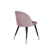 Scaun de dining tapitat roz/negru cu auriu Velvet