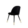 Scaun de dining tapitat negru/auriu Velvet