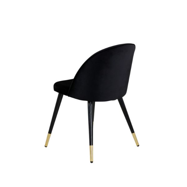 Scaun de dining tapitat negru/auriu Velvet