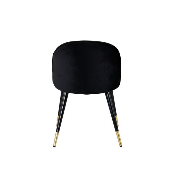 Scaun de dining tapitat negru/auriu Velvet