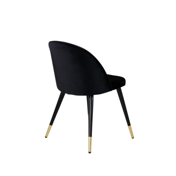 Scaun de dining tapitat negru/auriu Velvet