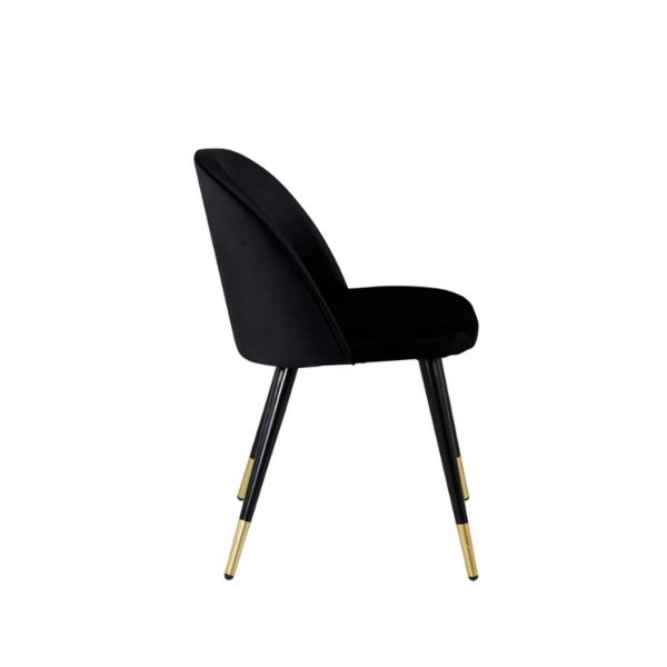 Scaun de dining tapitat negru/auriu Velvet