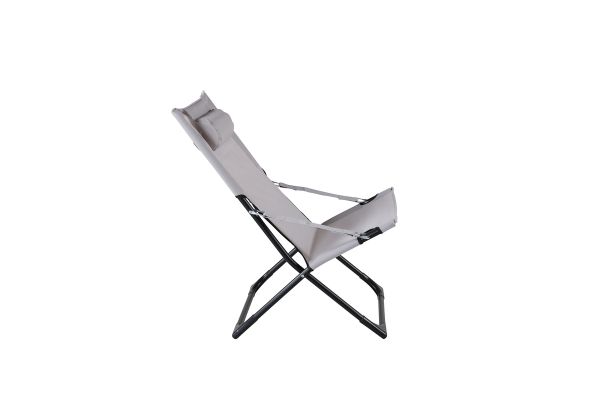 Imagine Seville Foldable Relax Chair 2-pack - Black Frame/Grey Cushion