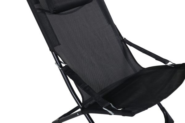 Imagine Seville Foldable Relax Chair 2-pack - Cadru negru/Cușetă neagră