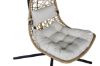 Imagine Edinburgh Hanging chair - Black frame/nature wicker/white cushion