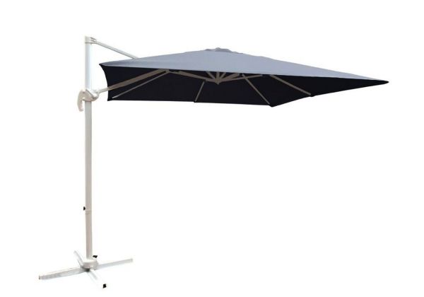 Imagine Leeds - Umbrella - 3,5 m diam 360 grader - White/Grey fabric