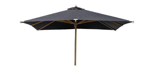 Imagine Naxos Umbrella - 3*3m - Wood / Black Fabric