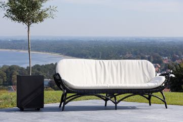 Imagine Moana Sofa - Black Rattan / White Spunpolyster