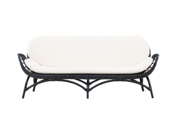 Imagine Moana Sofa - Black Rattan / White Spunpolyster