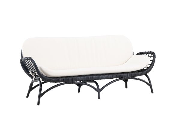 Imagine Moana Sofa - Black Rattan / White Spunpolyster