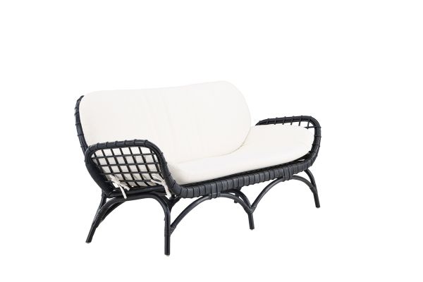 Imagine Moana Sofa - Black Rattan / White Spunpolyster