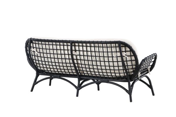 Imagine Moana Sofa - Black Rattan / White Spunpolyster