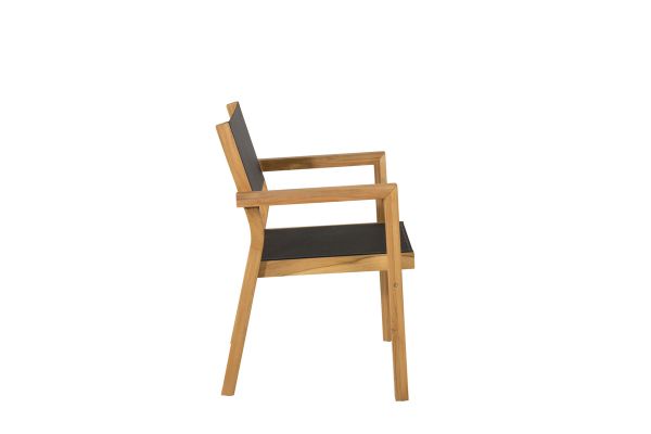 Imagine Venice Stackingchair 2-pachet - Teak / Textilene negru