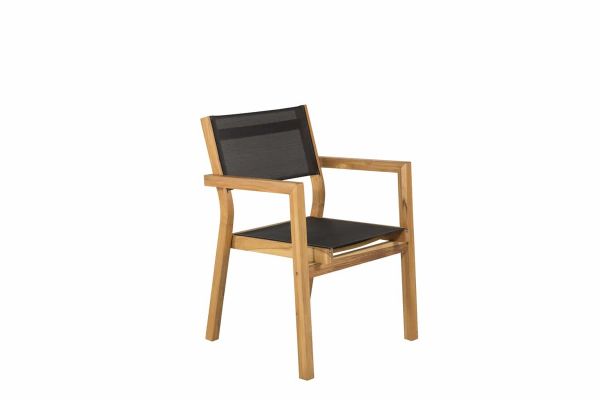 Imagine Venice Stackingchair 2-pachet - Teak / Textilene negru