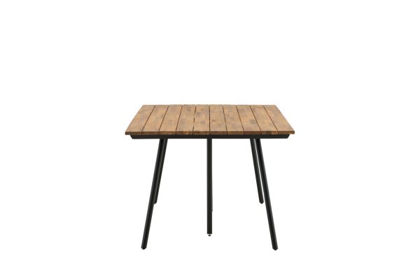 Imagine Masa de dining Chan - Otel Negru / Acacia (aspect teak) - 200cm