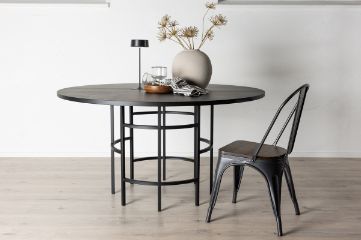 Masa dining rotunda fixa 140 cm negru Copenhaga