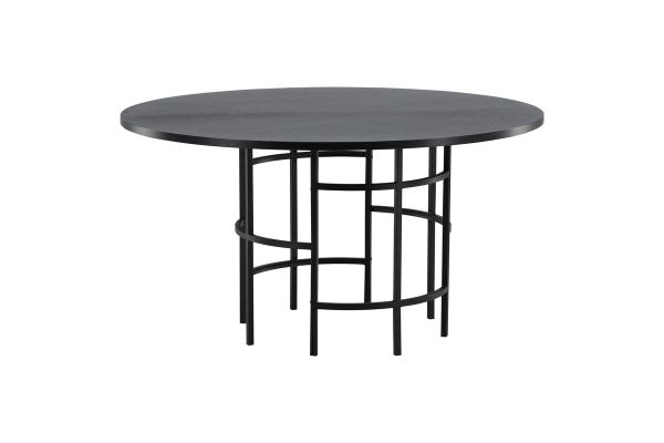 Masa dining rotunda fixa 140 cm negru Copenhaga