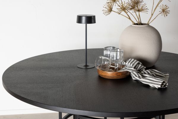 Masa dining rotunda fixa 140 cm negru Copenhaga