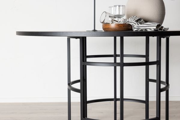 Masa dining rotunda fixa 140 cm negru Copenhaga