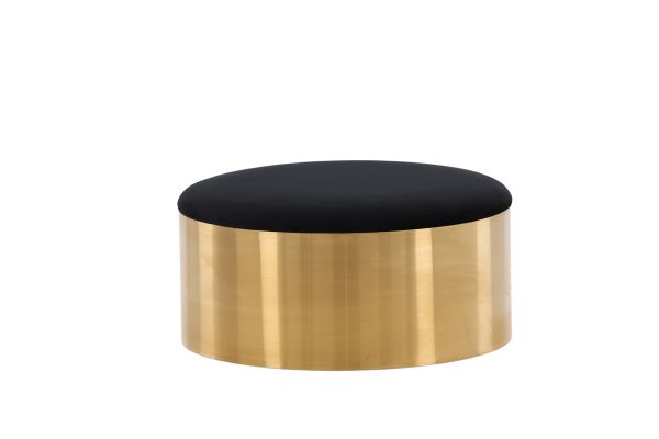 Imagine Puff - Stool ø75 - Black / Shiny Brass