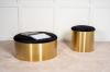 Imagine Puff - Stool ø75 - Black / Shiny Brass