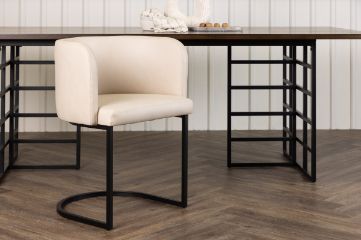 Imagine Scaun de dining Simrishamn - Negru / Bej TC-fabric