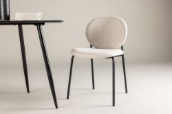 Scaun dining tapitat bej/negru Vault