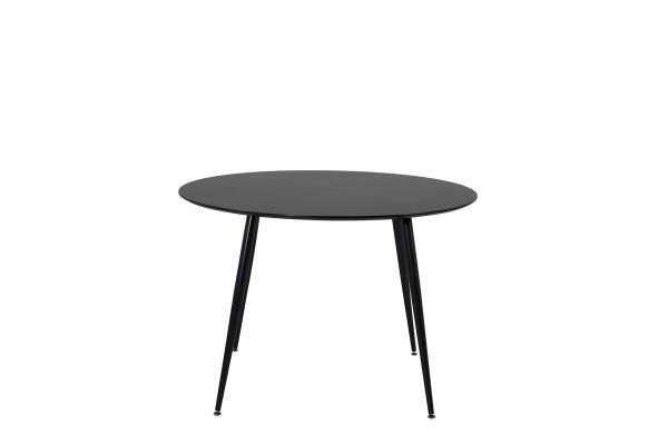 Imagine Masa de dining Silar - Rotunda 100 cm - Melamină neagră / Picioare negre