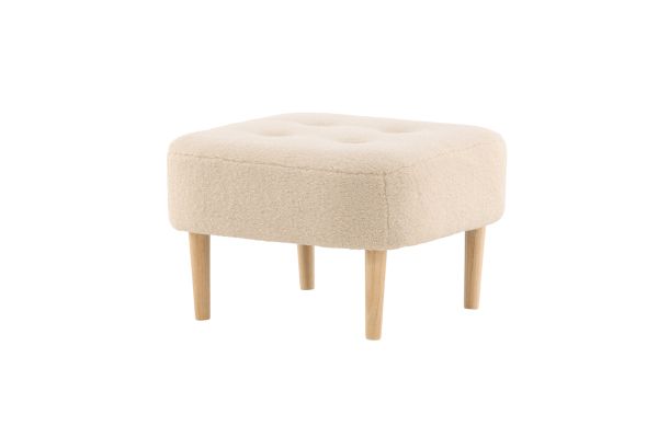 Imagine Salina Ottoman/Pouf - Oaklook / White Fleece