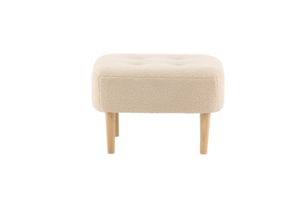 Imagine Salina Ottoman/Pouf - Oaklook / White Fleece