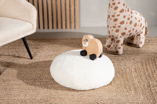 Imagine Ruston Ottoman/Puf - / Lambswool alb