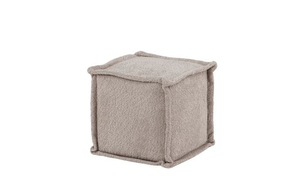 Imagine Vă rugăm să traduceți complet Castine Ottoman/Pouf - Gri deschis / Boucle